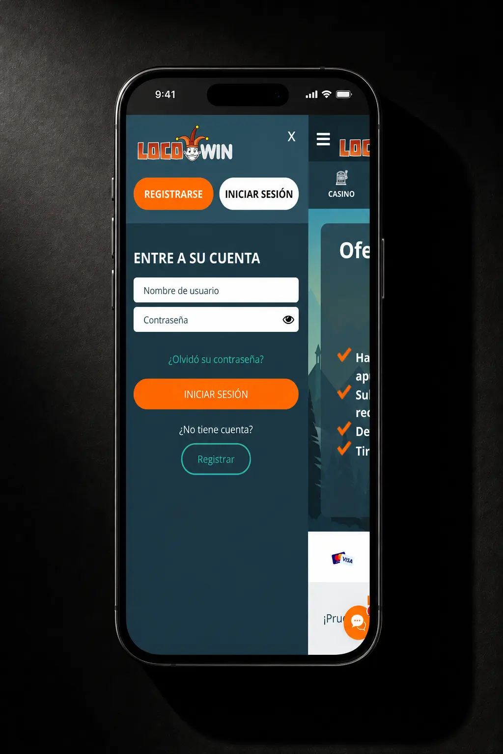 Activación del código promocional desde la app móvil de Locowin paso a paso