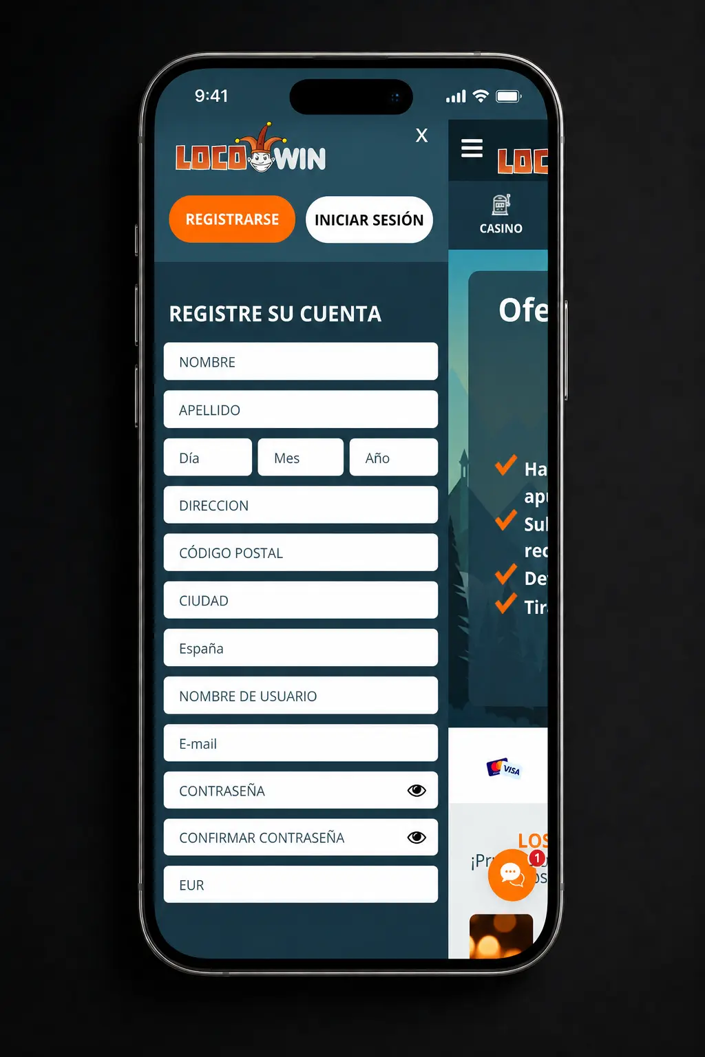 Guía paso a paso para jugar al casino en Locowin: registro, selección de juego, depósito y apuesta inicial.