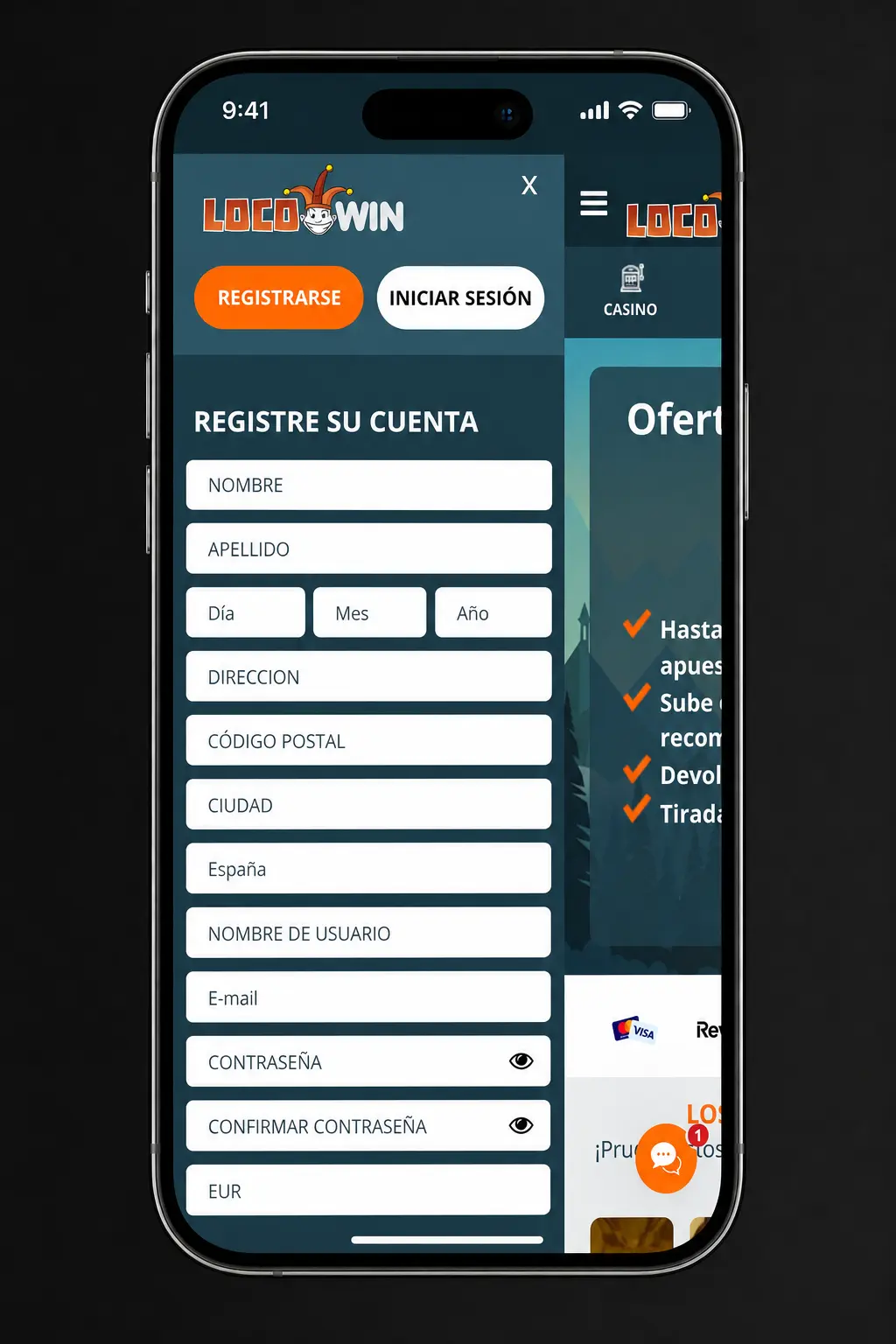 Pasos para reclamar el bono de registro de Locowin: regístrate, verifica tu identidad, elige el bono y deposita para jugar.