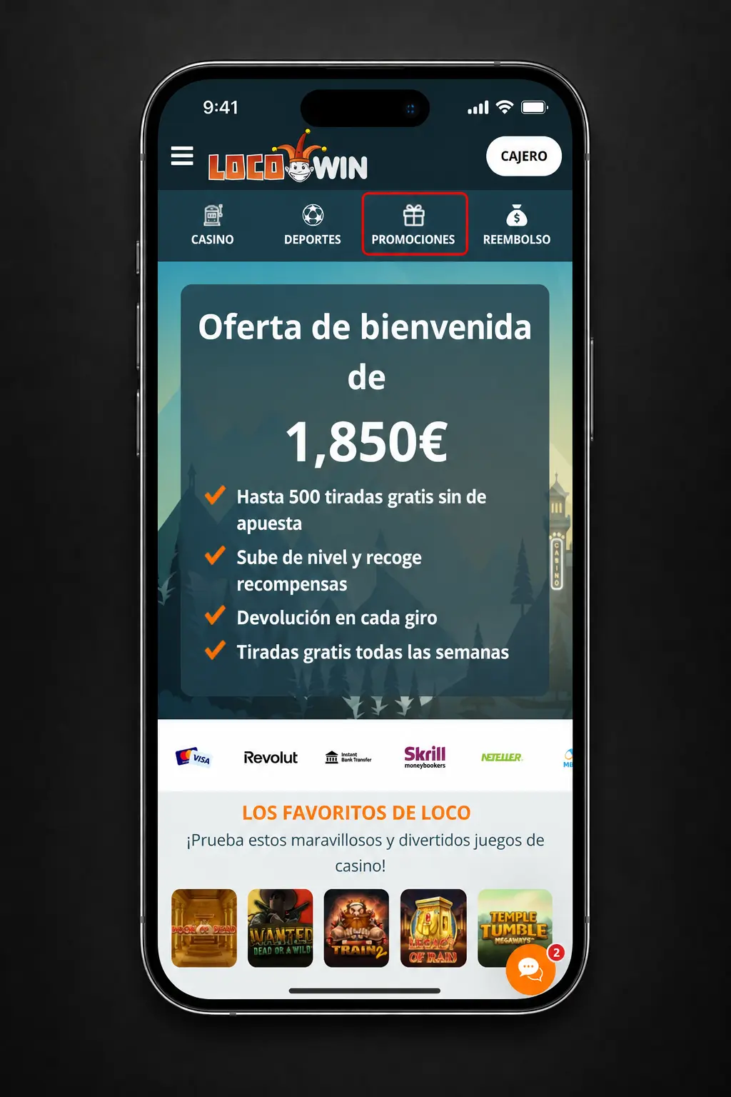Pasos para activar el código promocional de Locowin y canjear el bono en tu cuenta