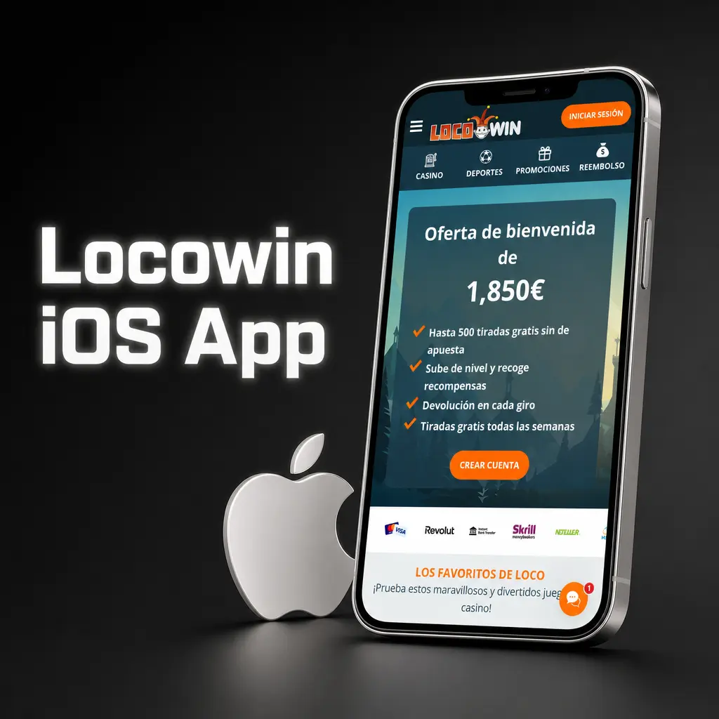 Aplicación Locowin para iOS, compatible con iPhone y iPad, con apuestas deportivas y casino en vivo disponible para descargar