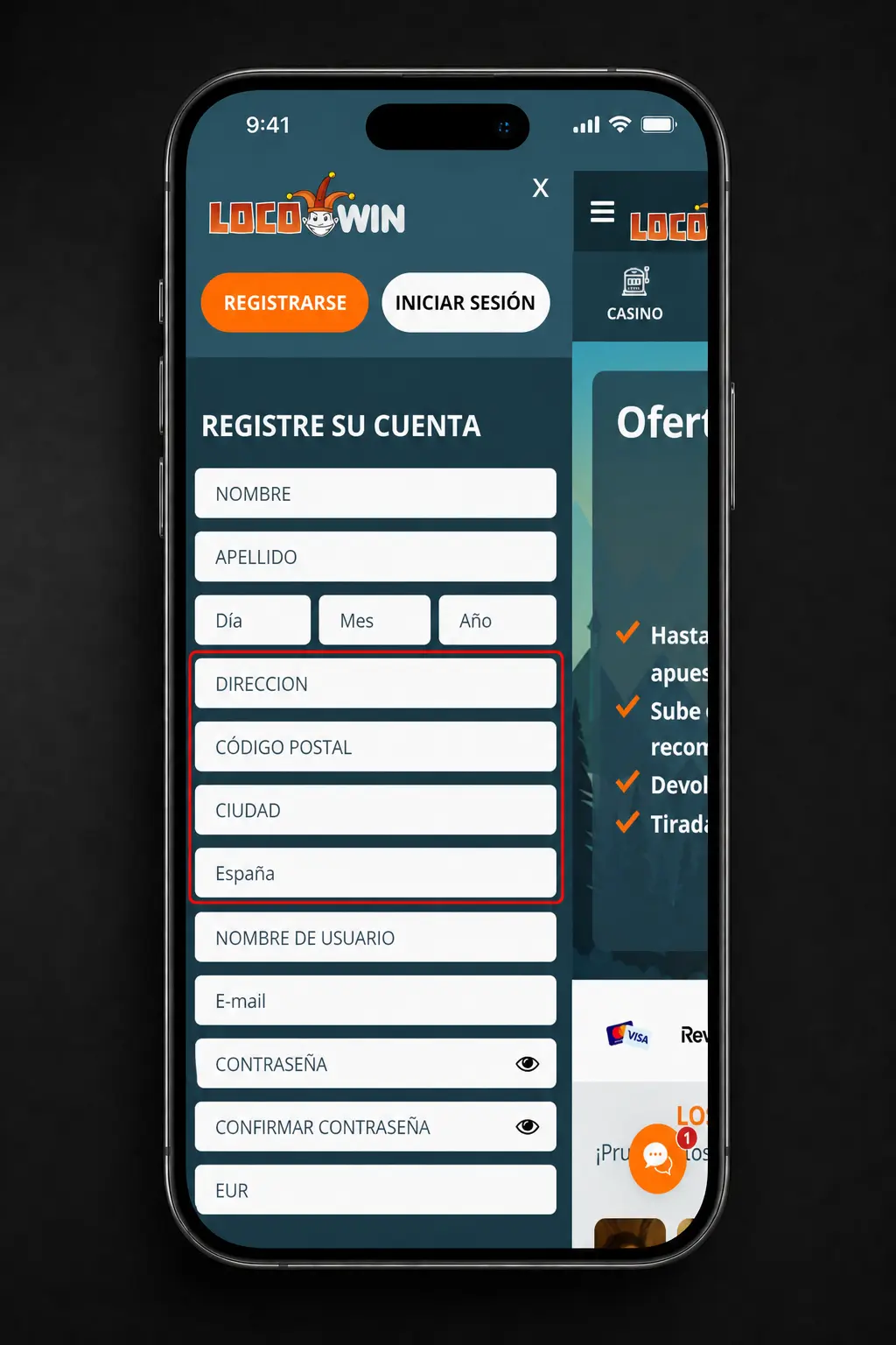 Pasos para registrarse en Locowin: completar datos, aceptar términos, verificar cuenta y acceder para jugar.