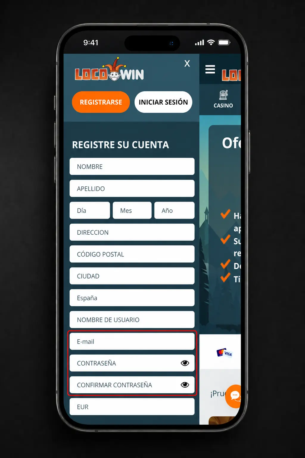 Pasos para registrarse en Locowin: completa el formulario, verifica tu cuenta y empieza a jugar